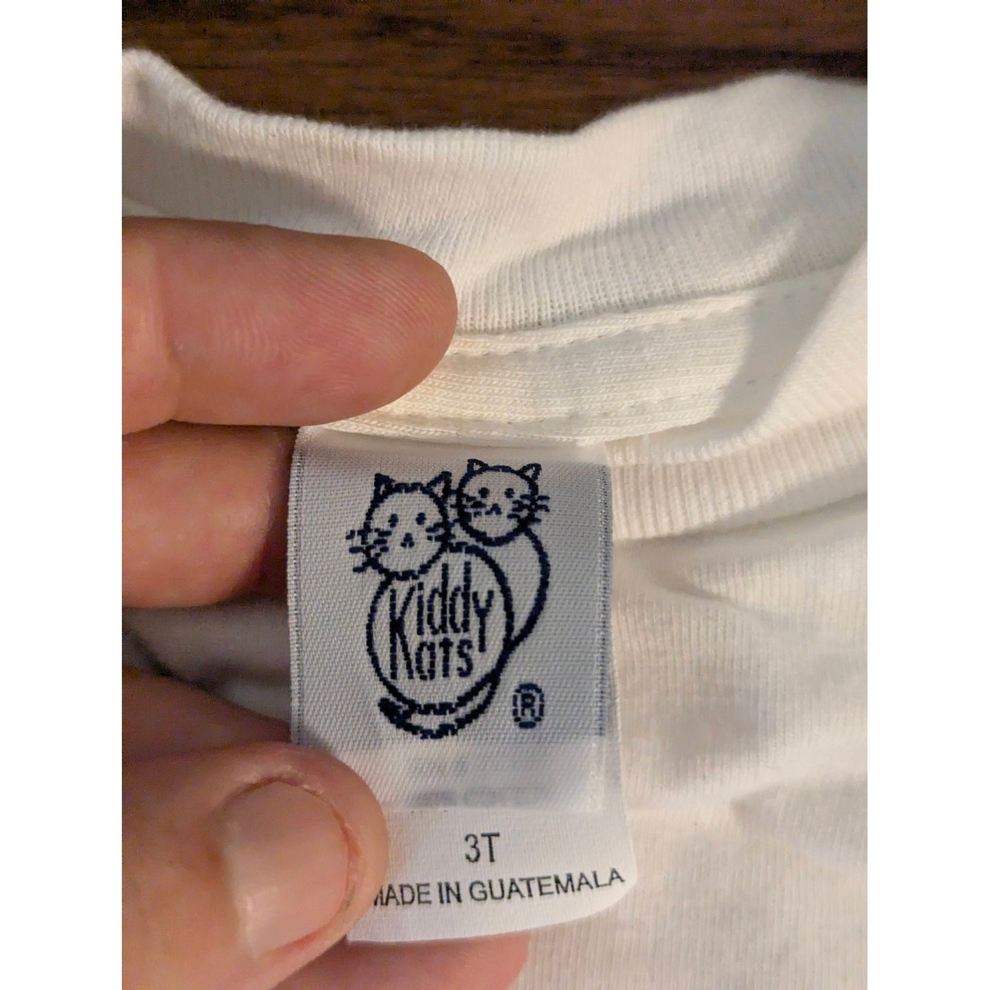 Unisex Kiddy Kats Plain White Short Sleeve Crewneck Tee 3T
