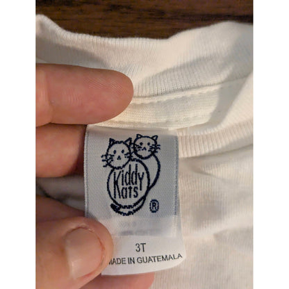 Unisex Kiddy Kats Plain White Short Sleeve Crewneck Tee 3T