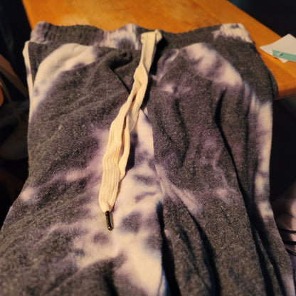 Abound navy tie dye fleece Jogger pants drawstring waist New pockets COZY XS