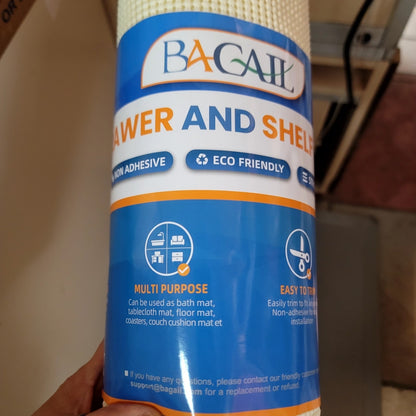 BAGAIL Drawer and Shelf Liner, 12 in X 20Ft , Cream NEW