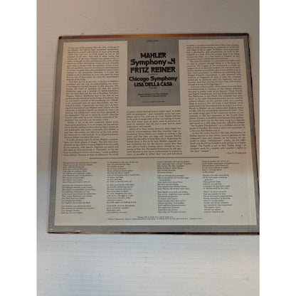 Vintage Mahler Symphony No. 4 Fritz Reiner Chicago Symphony RCA Gold Seal LP