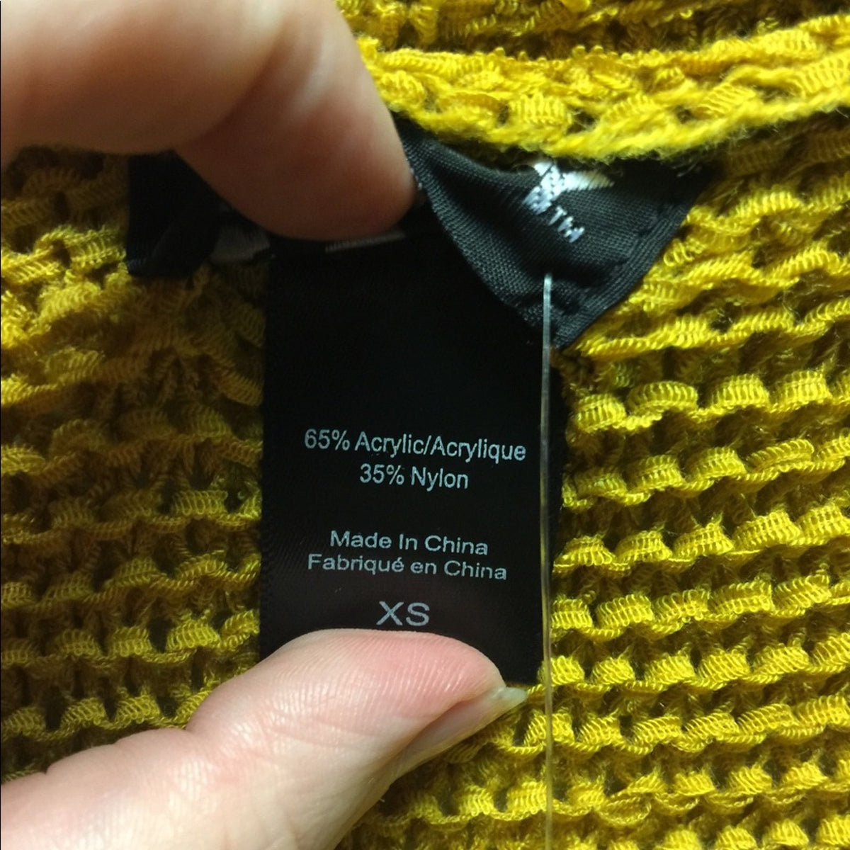 Ceny Womens Open Front Weave Knit Cardigan Drop Shoulder Mustard Yellow Size XS
