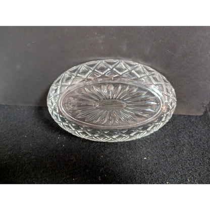 Vintage Cut Glass & Pierced Silverplate Relish Dish Set