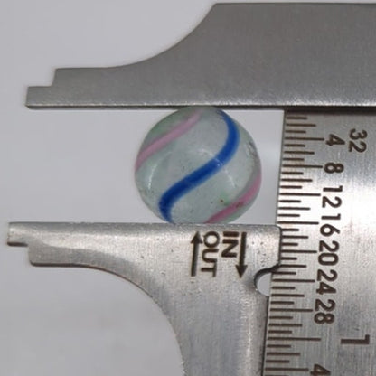 Antique German Ribbon Core Handmade Swirl Glass Marble 5/8" Toy Gem #BOXA4