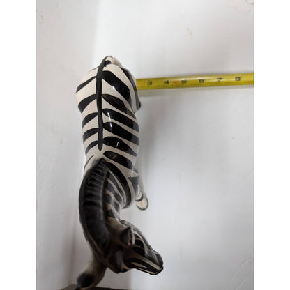 Vintage Ceramic Zebra Figurine Made in Japan Hand Painted 9" collectible NICE