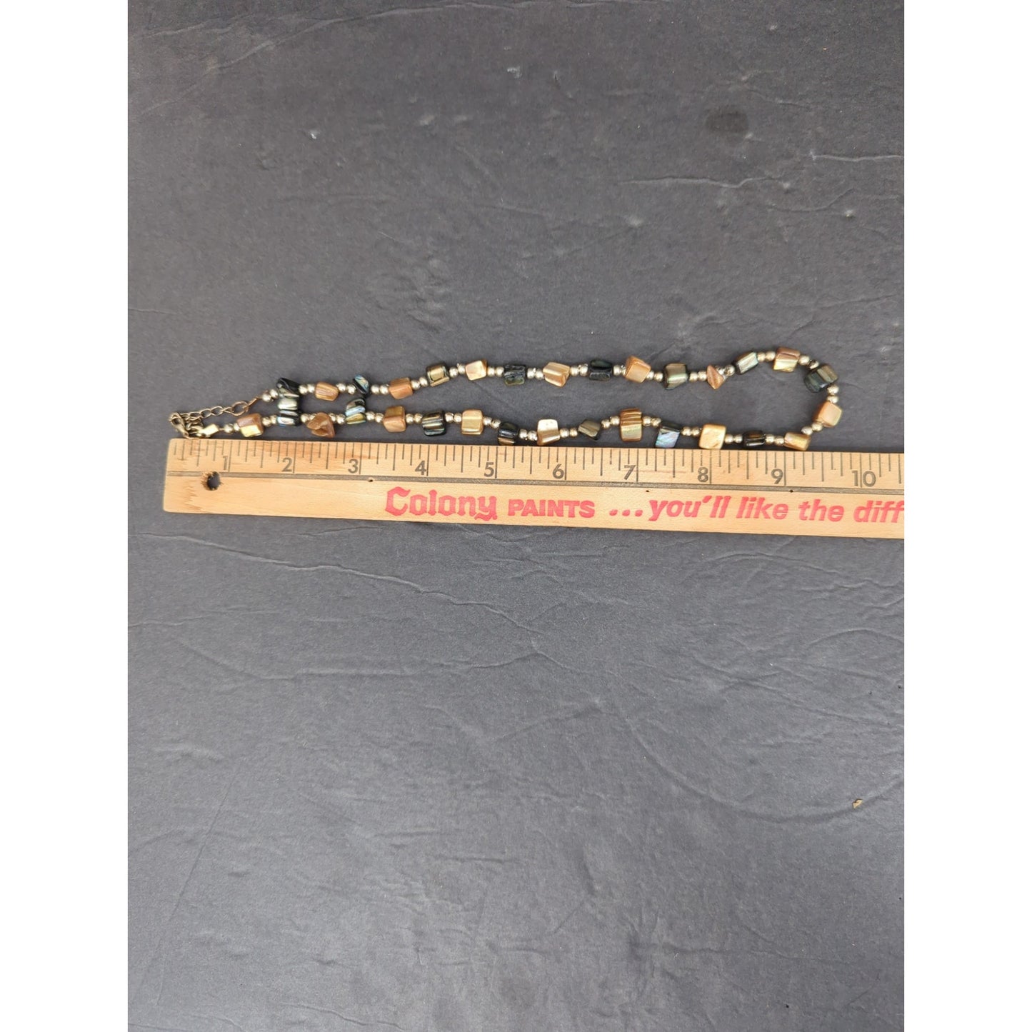 Vintage Earthy Gemstone Bead Gold Tone Bar Station Collar Necklace Boho Chic