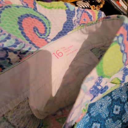 Lilly Pulitzer Short Callahan womens Size 16 dobby CONCH REPUBLIC