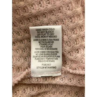 NWT Bobeau Pullover Thermal Waffle Knit Sweater Top Sz Small in Blush Pink