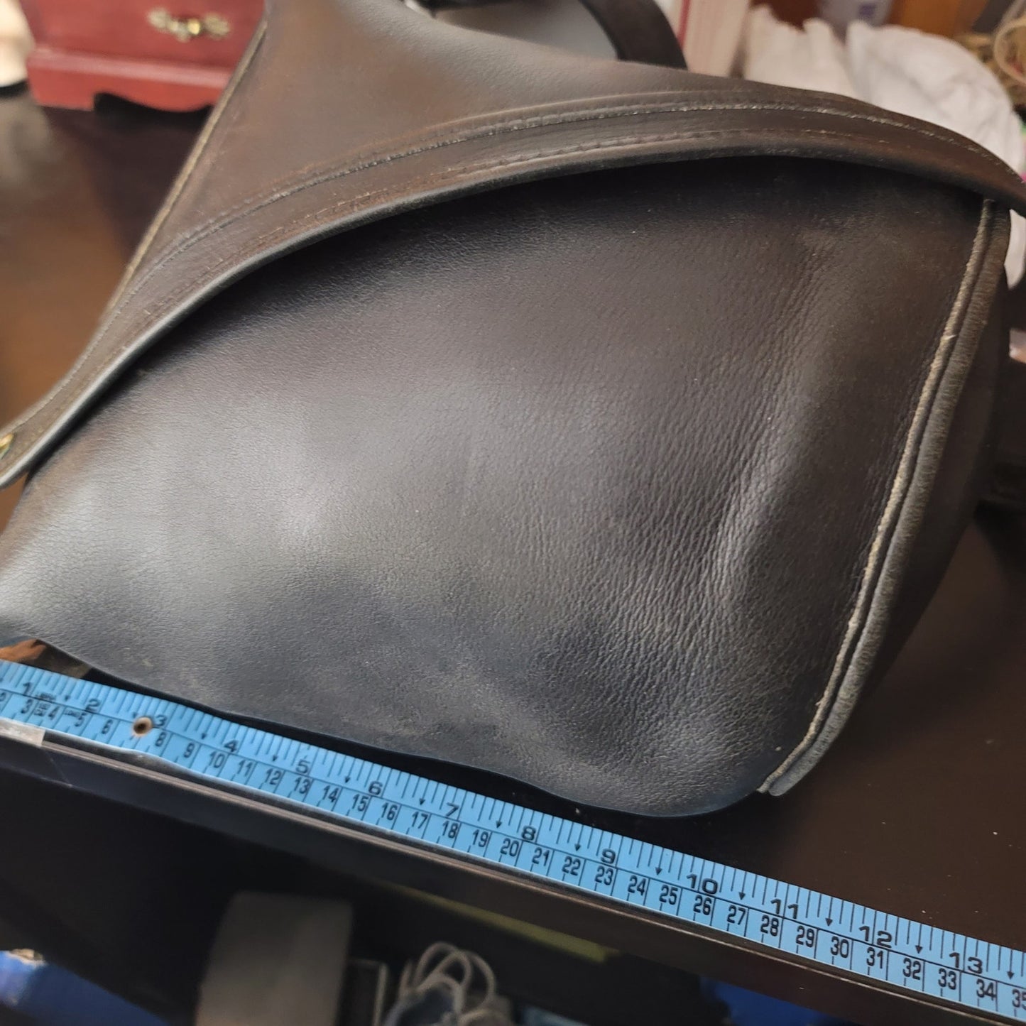 Vintage Coach Helen Berg's Legacy Bucket Duffle Bag black glove-tanned leather