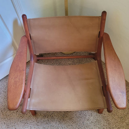 Secondhand Sandies: Lars Modernist Walnut and Leather Chair. Great Detail MCM style