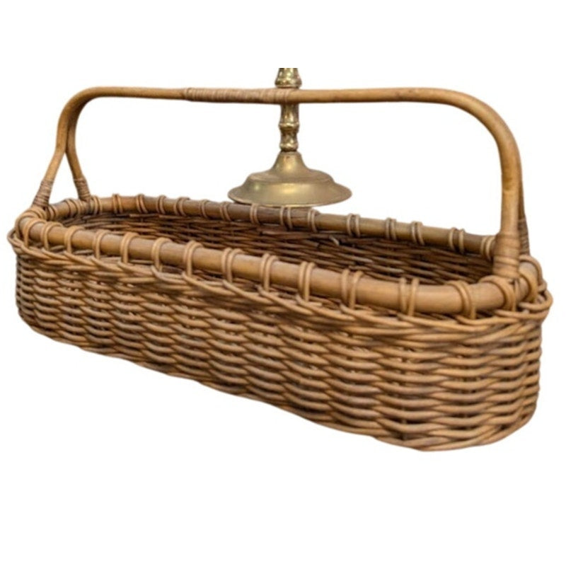 Vintage 21" French Style willow Gathering Basket Rattan Picnic Market Handl Trug