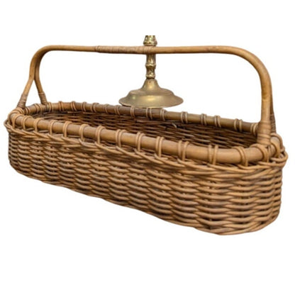 Vintage 21" French Style willow Gathering Basket Rattan Picnic Market Handl Trug