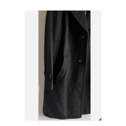 Sam Edelman Women's Single Breasted Walker Long Wool Coat Black SIZE 4 NWT SMALL