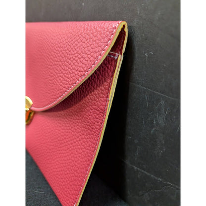 Vegan Pebbled Leather Conververtible Clutch Purse Shoulder Bag gold chain clasp