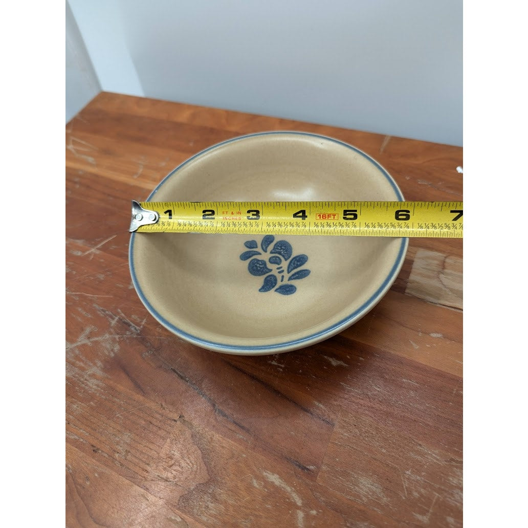 Pfaltzgraff 6" x 2" Cereal Berry Bowl Brown Blue Folk Art Vintage set of 4