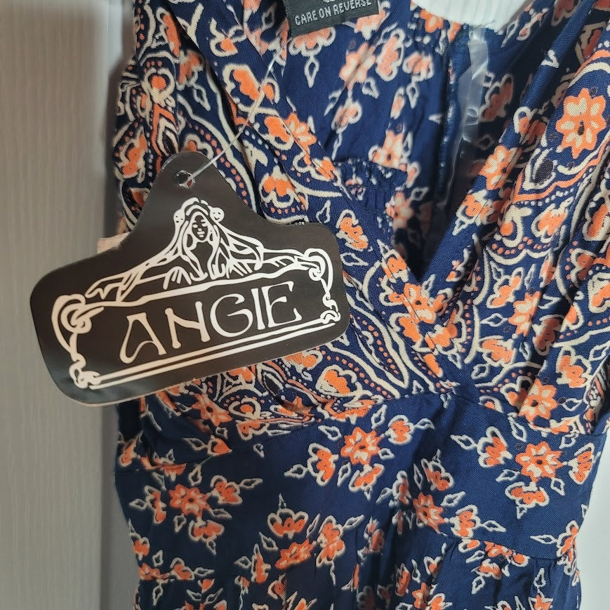 Angie Summer Dress Size Large Boho MAXI elastic back straps