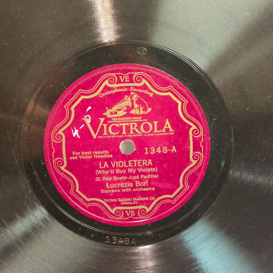 Vintage 78 Record LP Album Disc Shellac  Vinyl Lucrezia Bori SPANISH Opera 1348