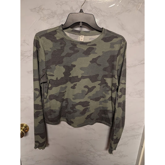 NEW Bp. green army camoflage thermal top shirt long sleeve crew neck size Large