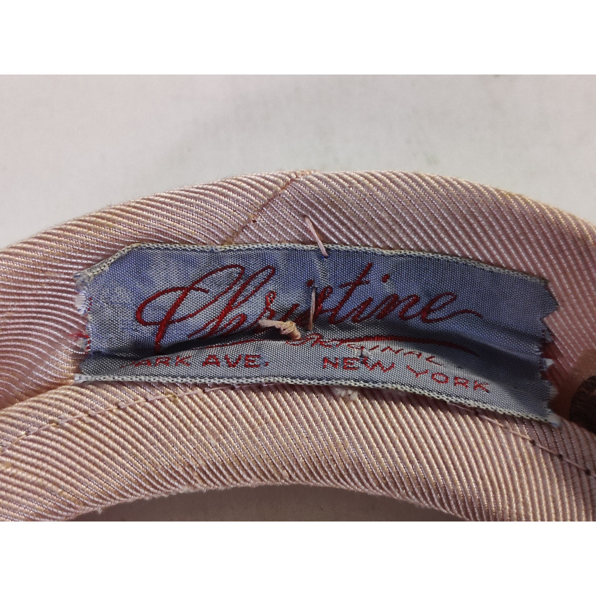 Christine Original Ring Hat NO Mesh Veil Pink Ring Cloth Vintage 6.6"