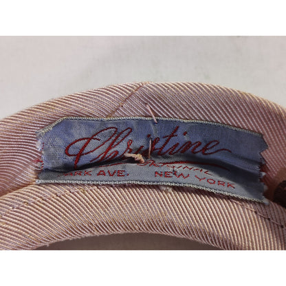 Christine Original Ring Hat NO Mesh Veil Pink Ring Cloth Vintage 6.6"