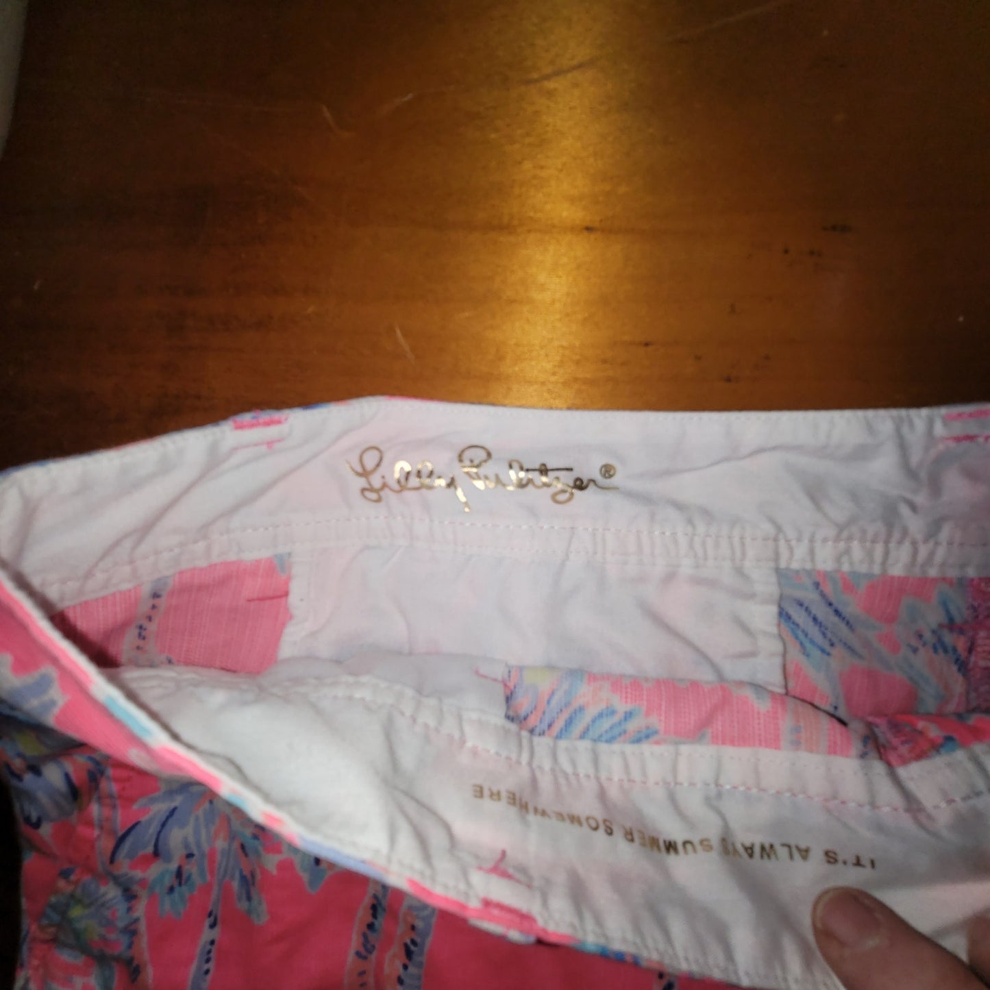 Lilly Pulitzer Callahan Shorts Size 16 Nice stems pink blue palm trees