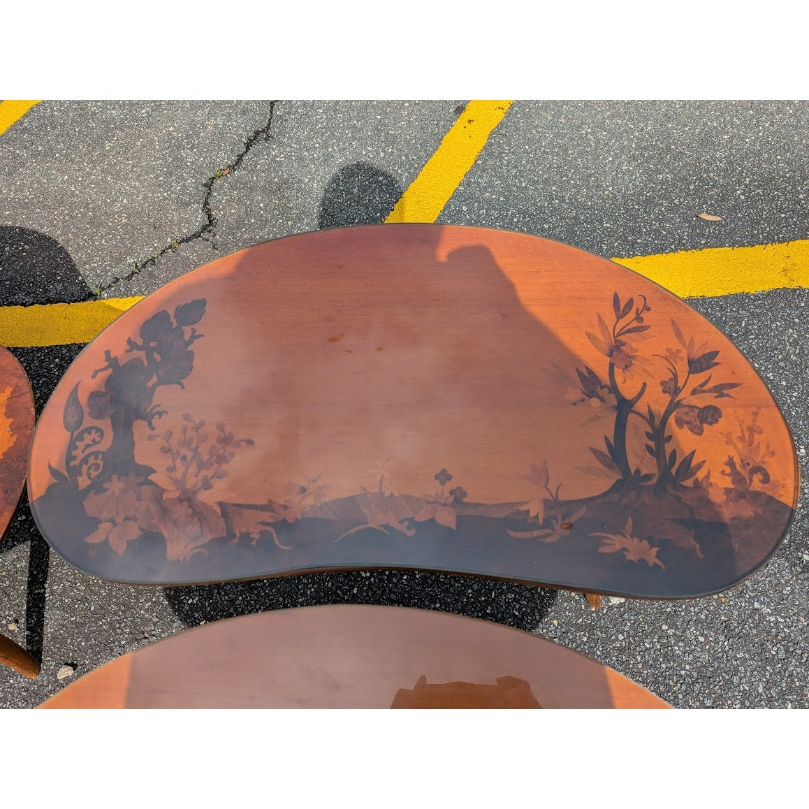 Buchschmid & Gretaux Inlay Inlaid Marquetry 3 pc. Coffee table and 2 End Tables