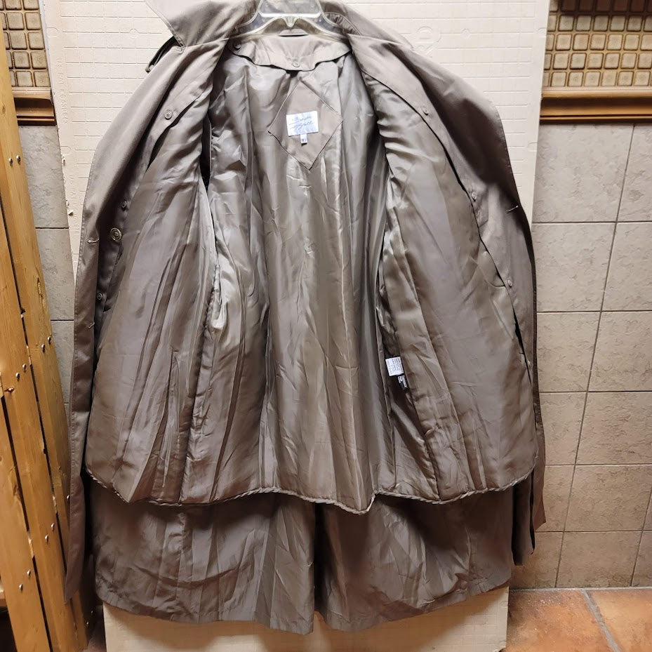 Saxton Hall Size 16.5 Women's Classic Trench Coat Belted Thermolite Plus Tan