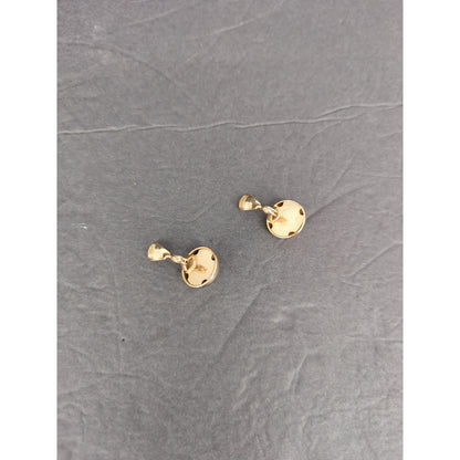 Vintage 1960s Mid Century Gold Tone Smooth Dome Button Clip On Earrings