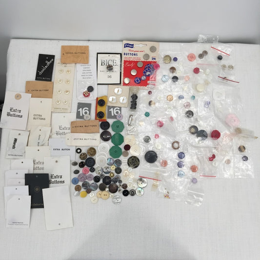 Large Lot of Vintage Button and Sewing Notions Multi Color