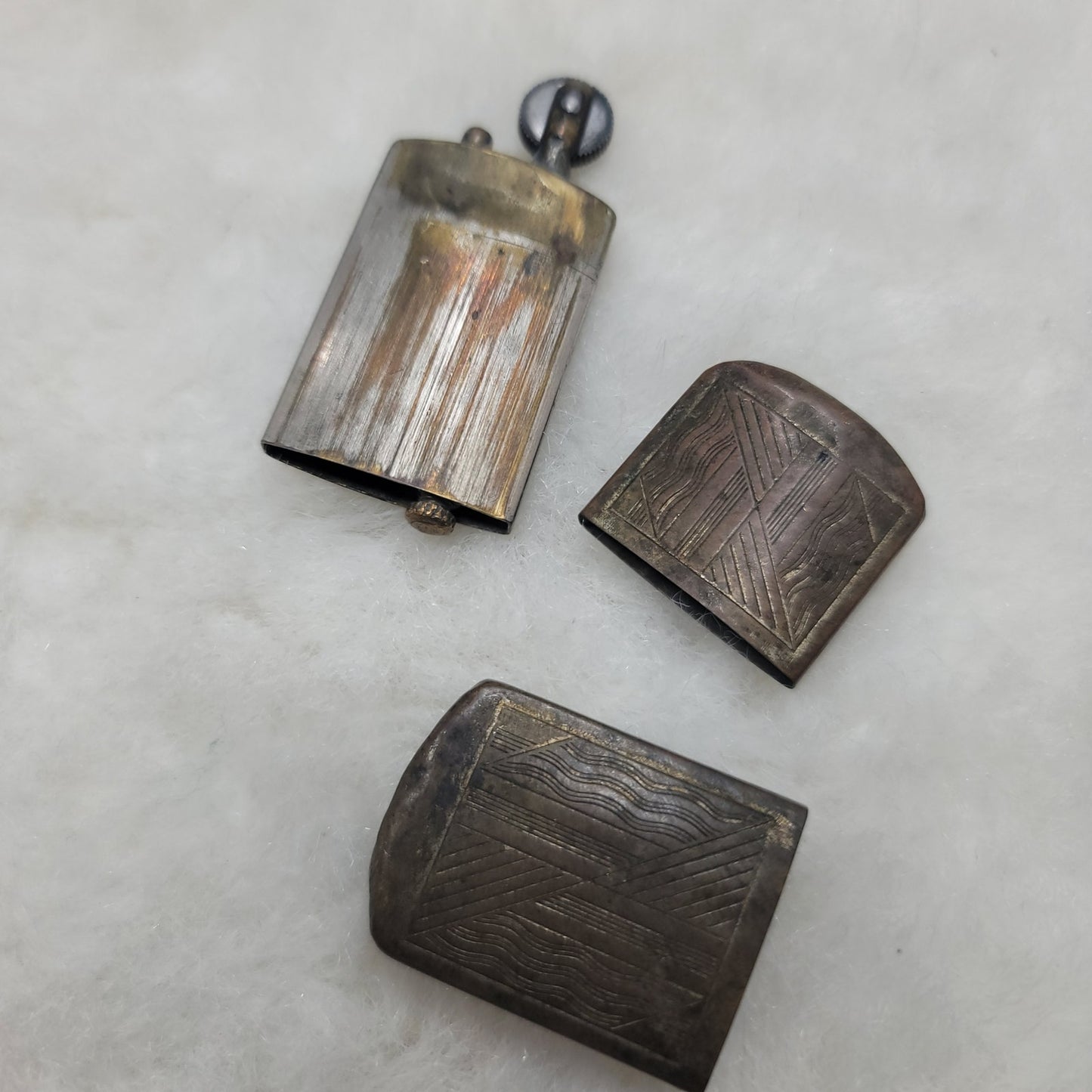 Vintage WWI WWII Military Trench Art Style Slide Sleeve Pocket Lighter Antique