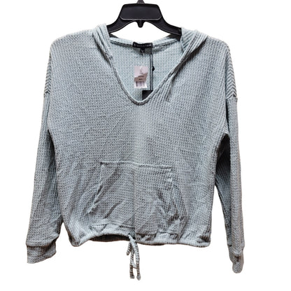 Gibsonlook wintersage Green Hoodie kangaroo pocket Waffle Weave Shirt Medium Top