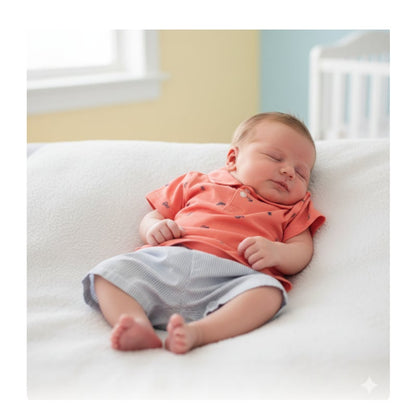 NWT Carters Nine Month Orange Dinosaur Collared Shirt Striped Shorts 2 Pc. Set