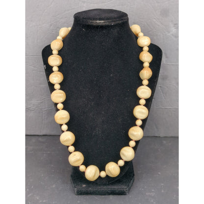 Vintage Big Bead Statement Necklace Mid-Century 1980s Retro Fashion Jewelry