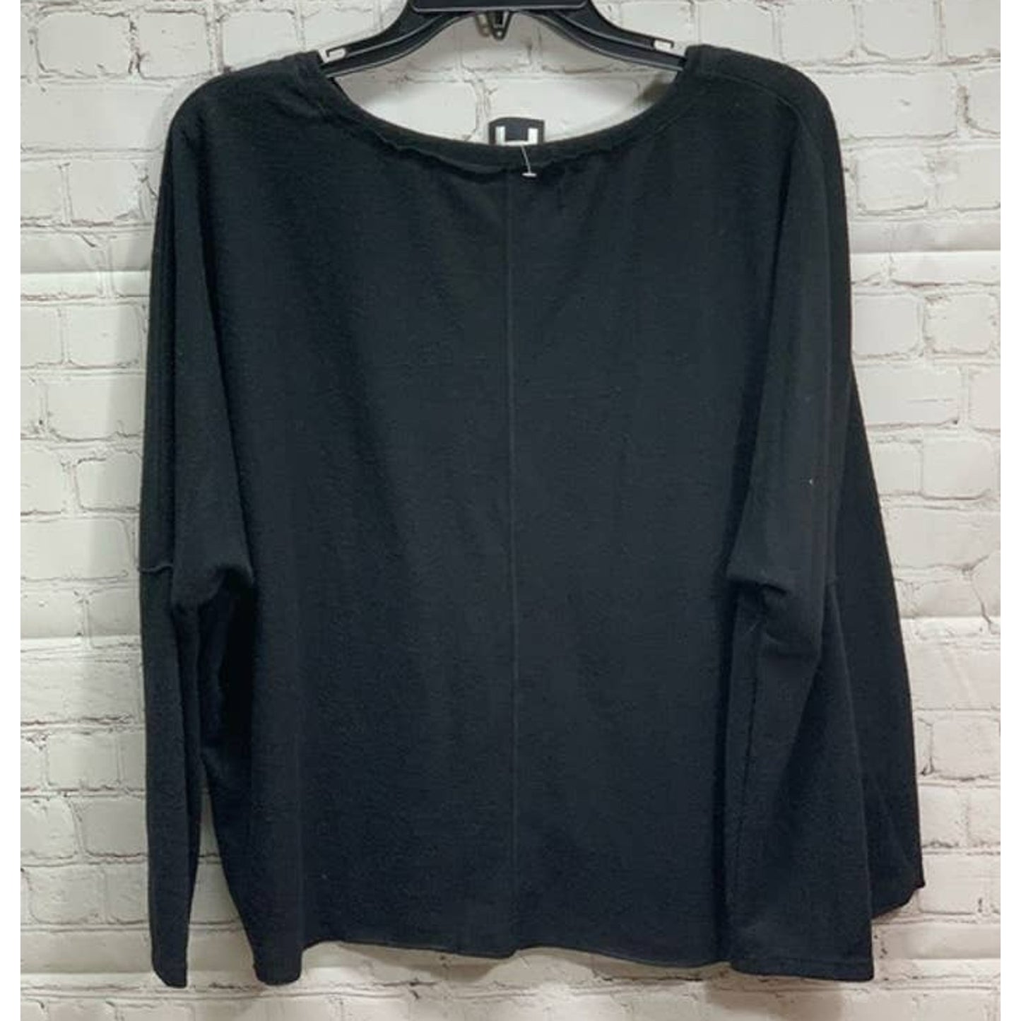 H by bordeaux Women's Pullover Rib Knit Sweater Top Large Black NWT OVERSIZED