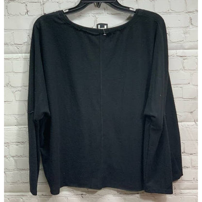 H by bordeaux Women's Pullover Rib Knit Sweater Top Large Black NWT OVERSIZED