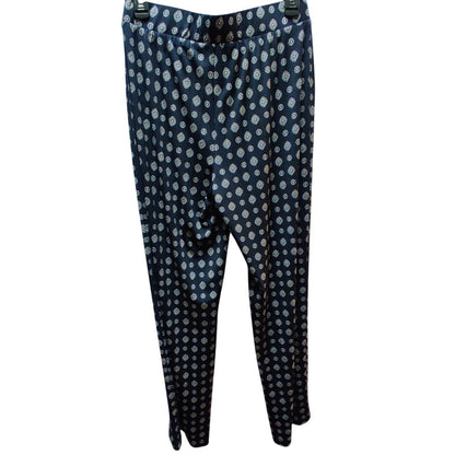 Vince Camuto Small Casual Stretch Wide-Leg Pants Lightweight Travel Pull On Blue