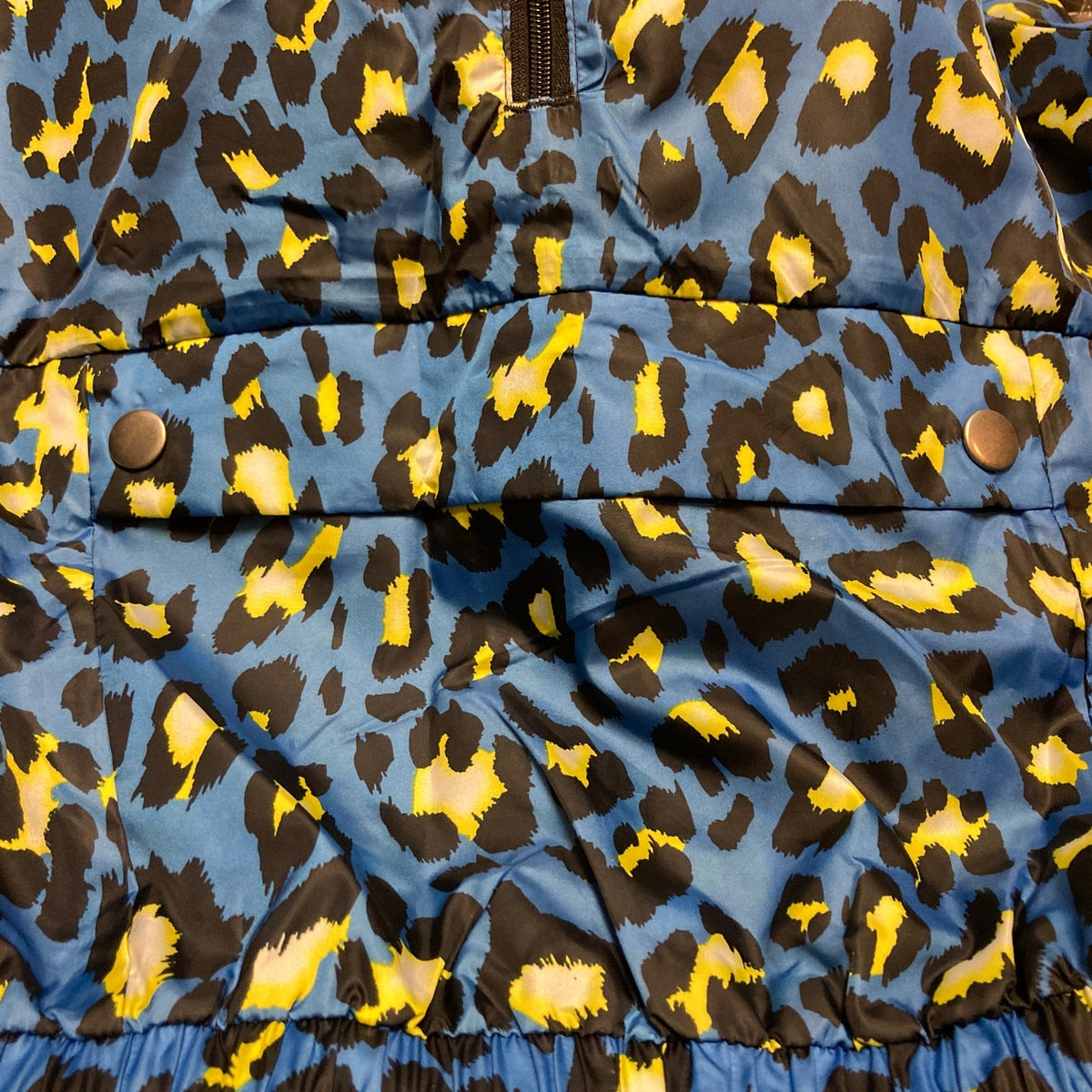Say What? Blue Animal Print Large NEW Hooded Lightweight Zipper Jacket Raingear