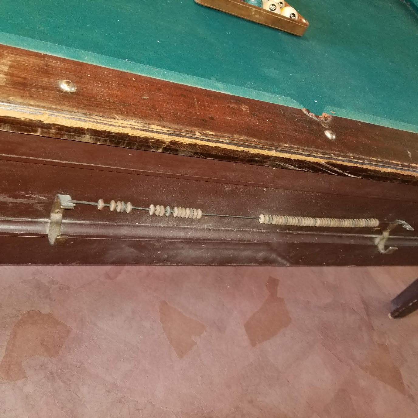 JUKE JOINT ANTIQUE VINTAGE POOL HALL TABLE ALL WOOD NICKEL MECHANISM