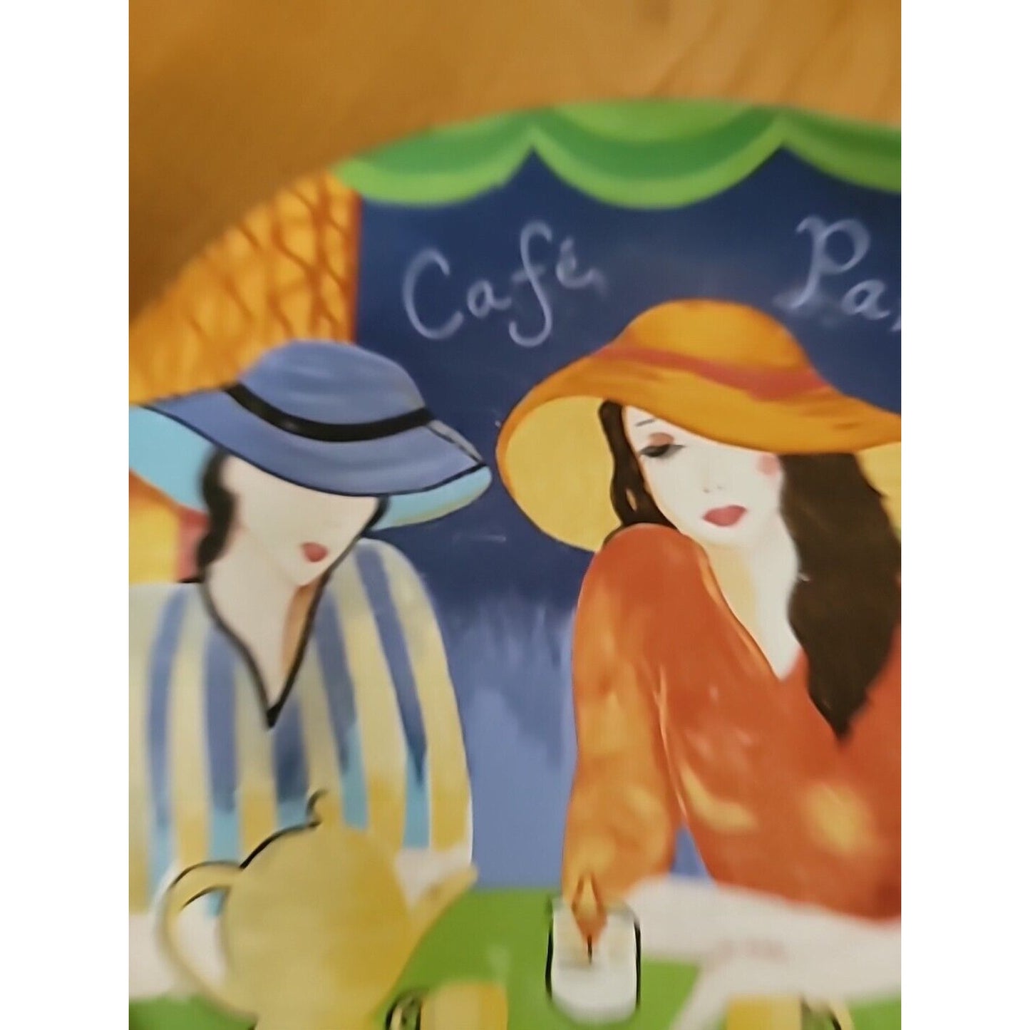 Sango CAFE PARIS Dinner Plate 11 3/8" 1994 Vintage USED Two Women
