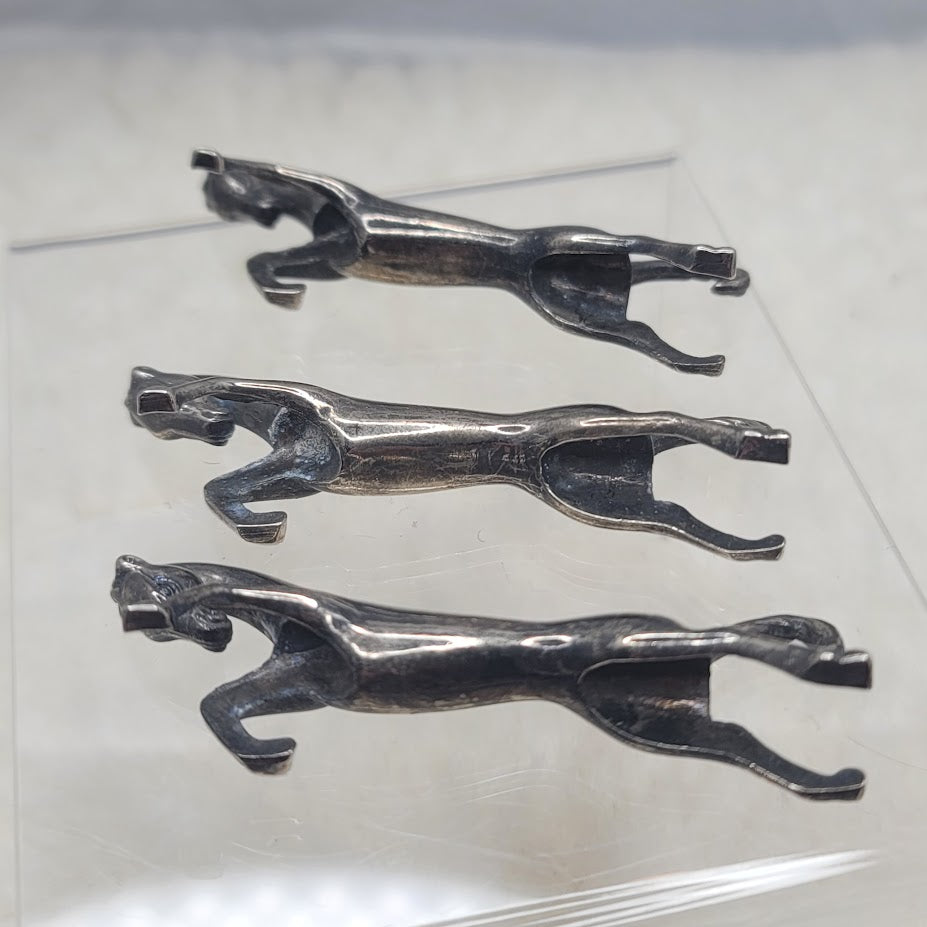 Vintage Galloping Horse Knife Rests Set of 3 Silverplate Figural Art Deco Style