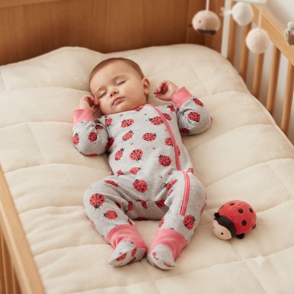 Koala Baby Baby Girls Gray Red Ladybug Fleece Footed Sleeper Size 18 Months