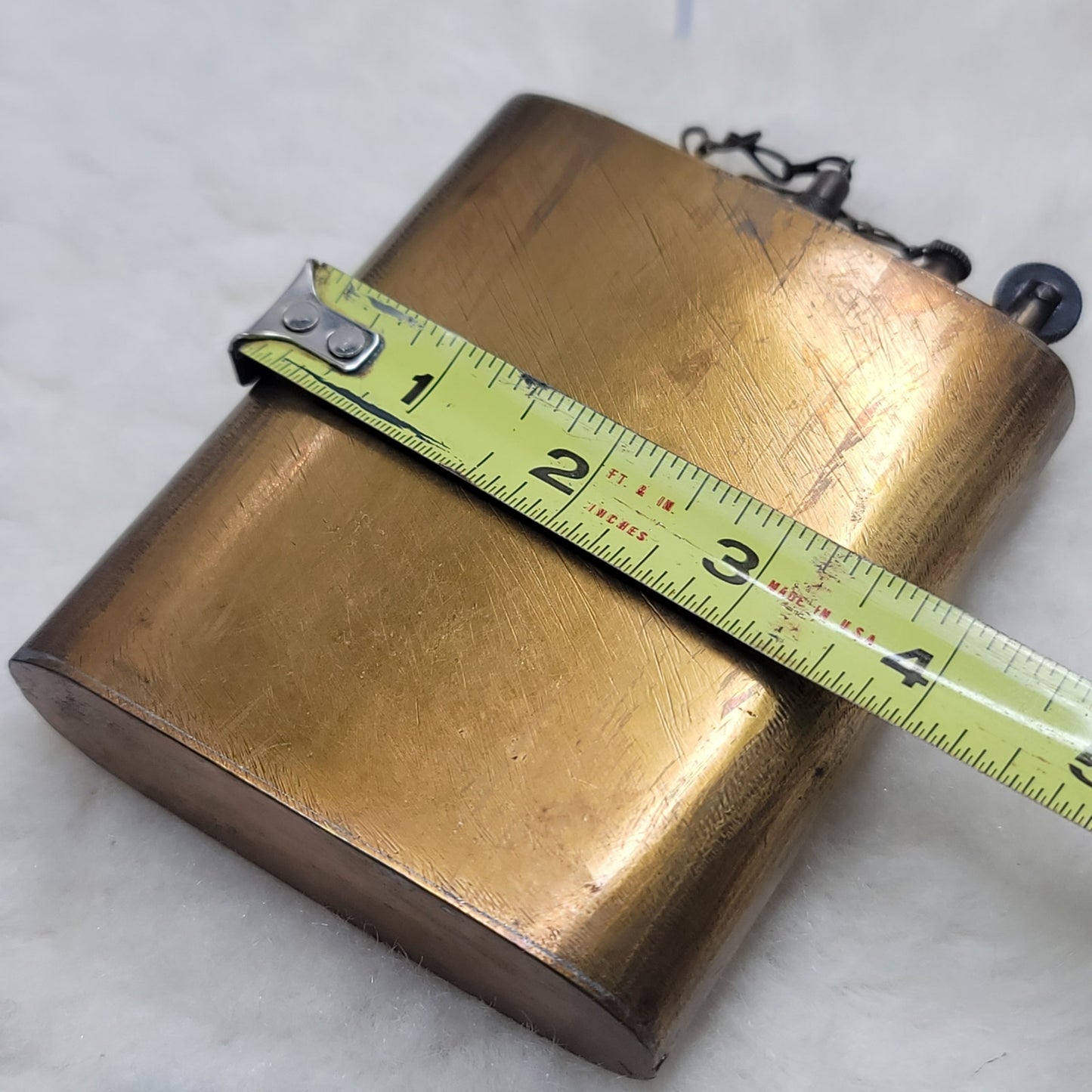 Vintage Antique Brass Oversize Flask Table Lighter Trench Art Military Steampunk