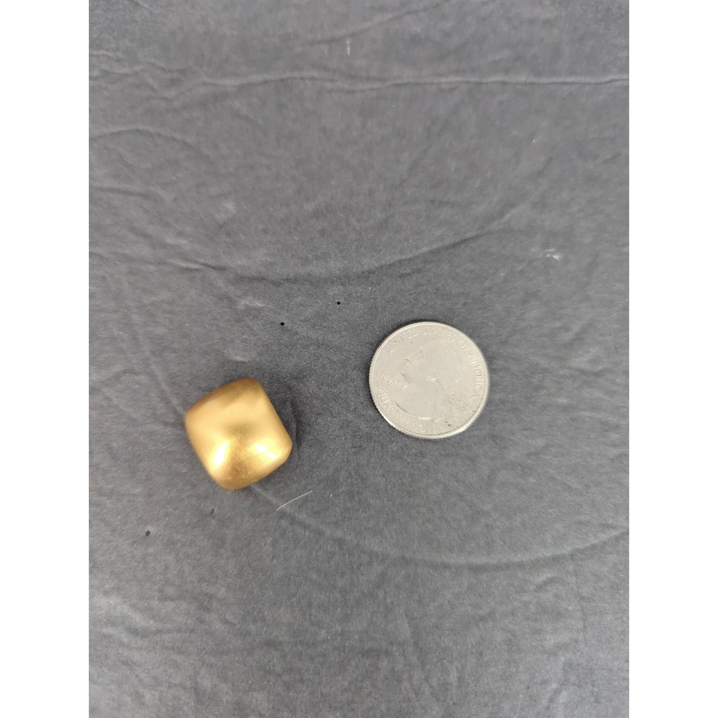 Vintage Gold Tone Chunky Pillow Button Clip On Earrings MCM Minimalist