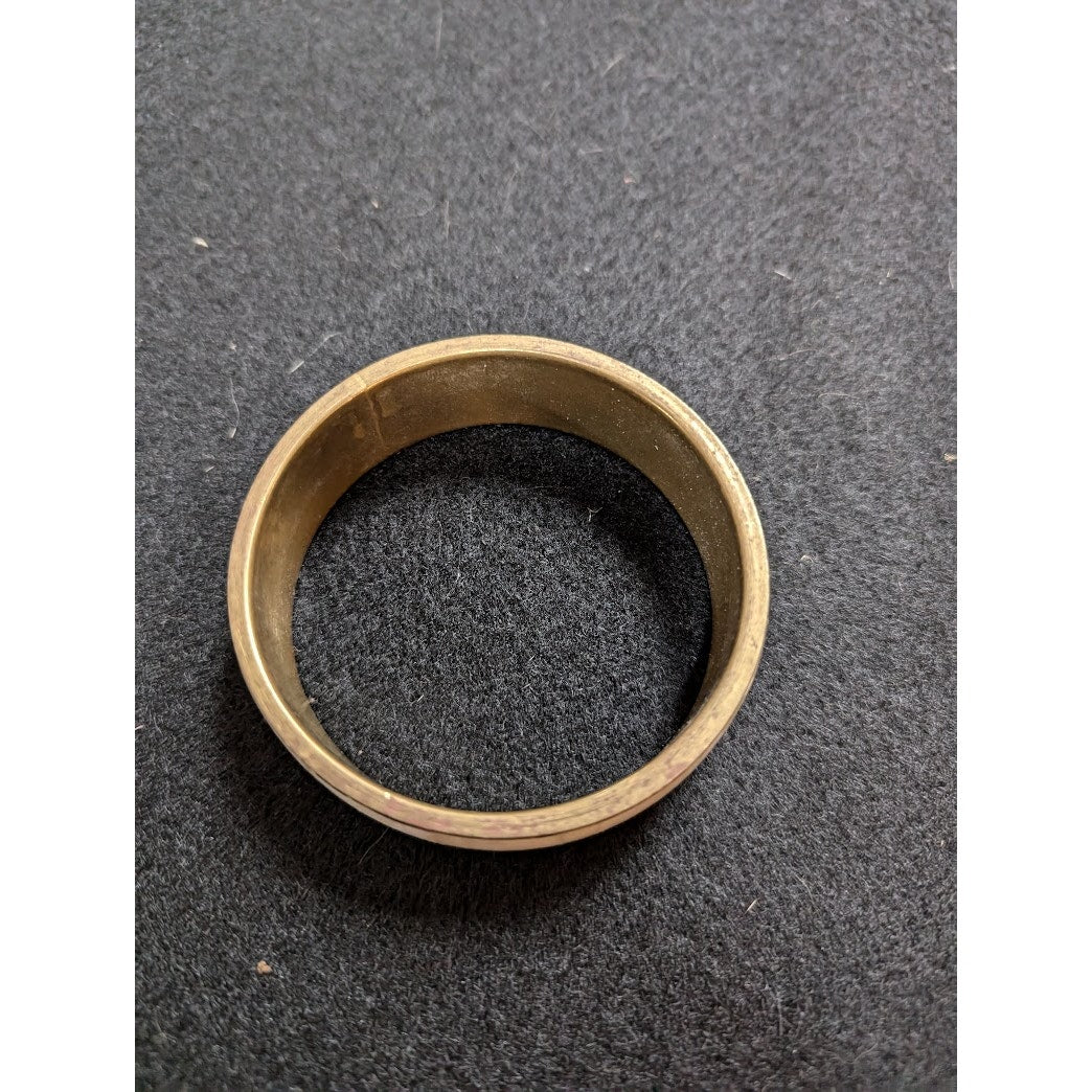 Vintage Brass and Horn bangle bracelet Cream goldtone