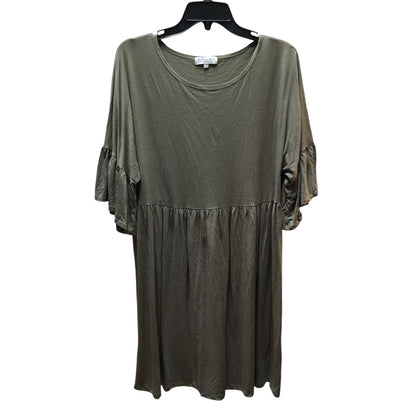 Michael Stars Olive Green Ruffle Sleeve Knit Dress Medium Casual Oversized