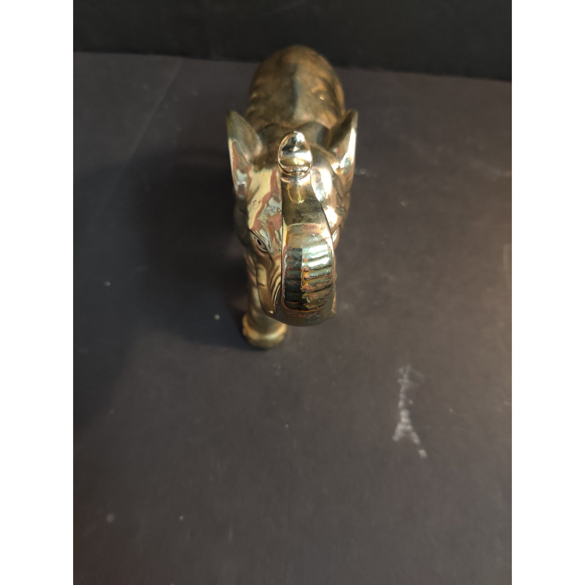Vintage Mid-Century Japanese Gold Gilt Ceramic Elephant Figurine