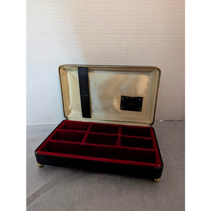 Vintage Mid Century Men’s MCM Bowling Motif Faux Leather Valet Box