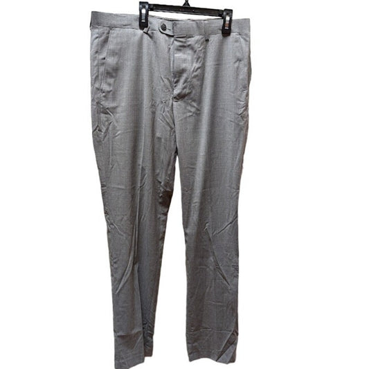 Vince Camuto Size 34" waist 40" Inseam Mens Flat Front Gray Wool Dress Pants
