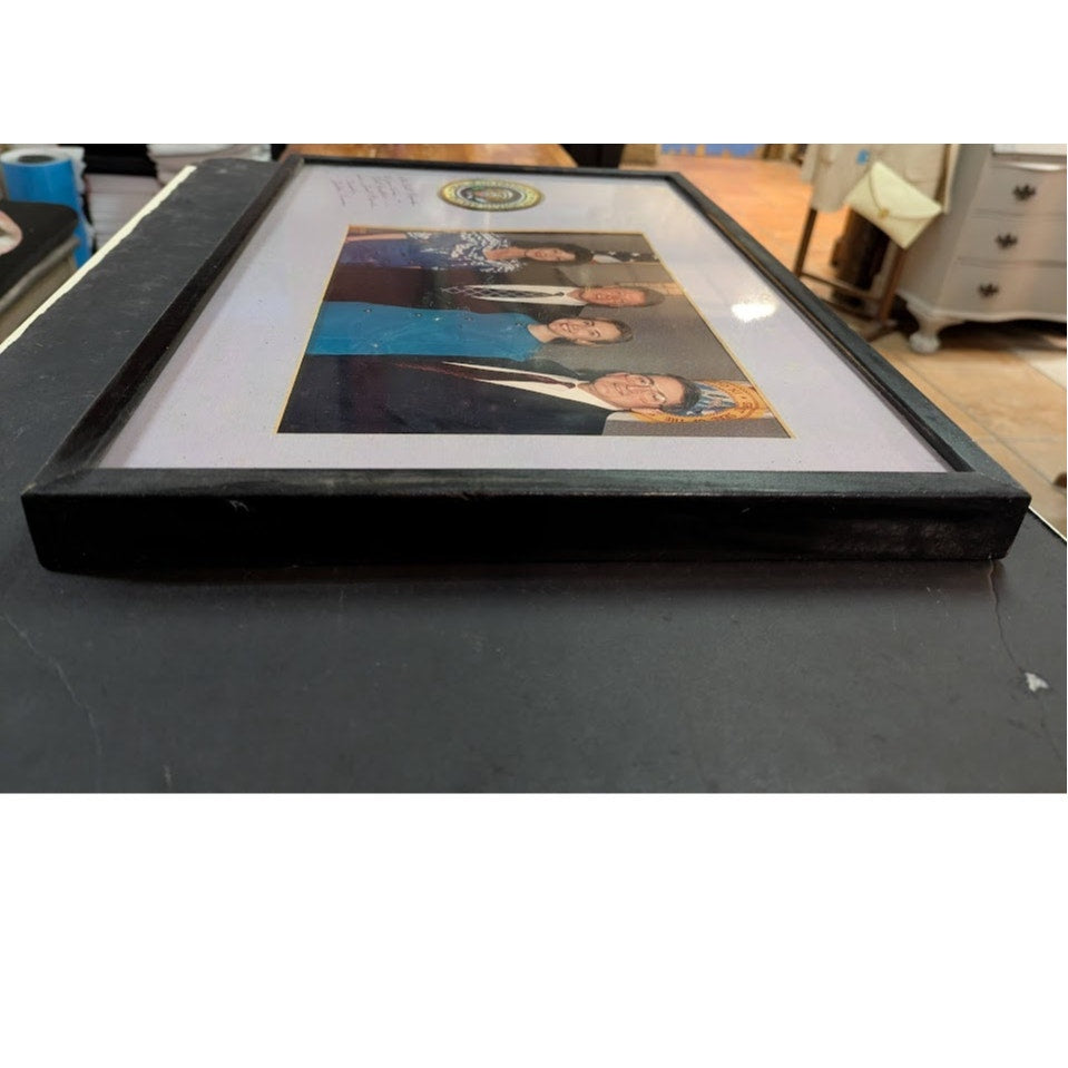 Bill Clinton Signed White House Photo Inscribed by Gerald Lewis Framed Rare