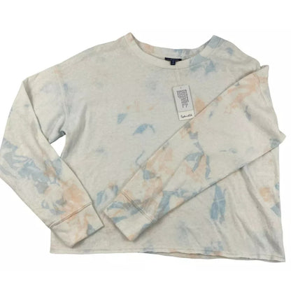 NWT Splendid Raw Hem Tie Dye Crop Sweatshirt Top Sz XL/Extra Large in Multi